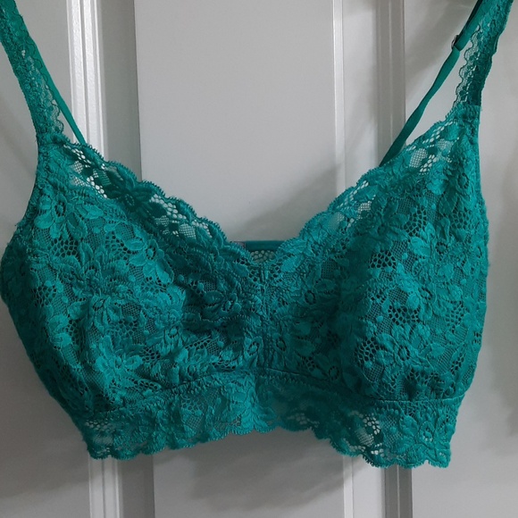 Aerie Lace Bralette Set in Teal and Nude - Picture 4 of 7